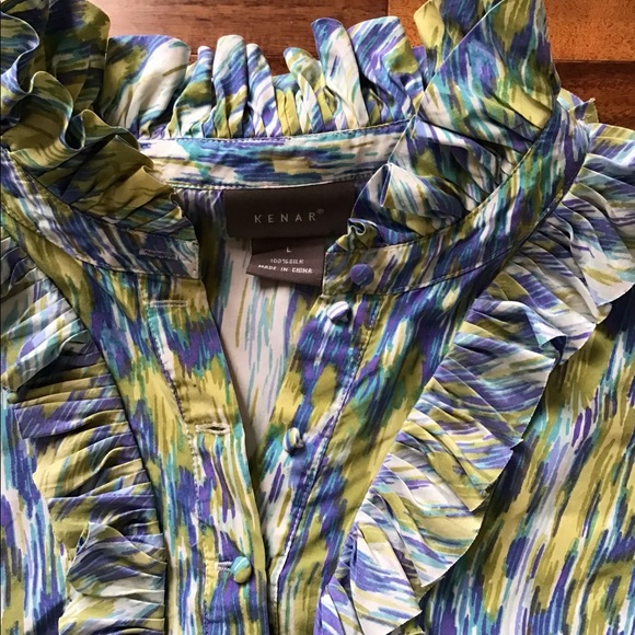 Kenar silk blouse sleeveless L - Picture 2 of 6